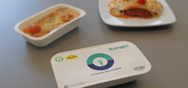 Iberojet se alía con Heura para incorporar a bordo una lasaña boloñesa 100 % vegetal de Tutti Foods
