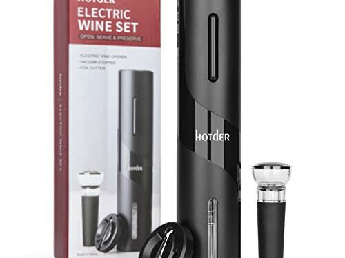 Hotder Sacacorchos eléctrico inalámbrico (3 en 1), Abridor de botellas del...