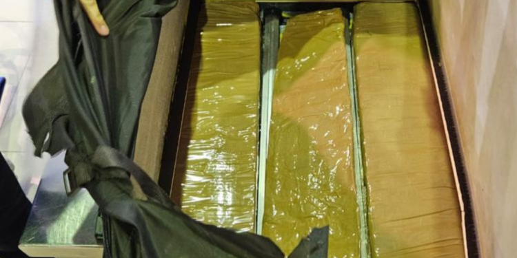 La Aduana detectó casi 8 kilos de droga de máxima pureza en Ezeiza