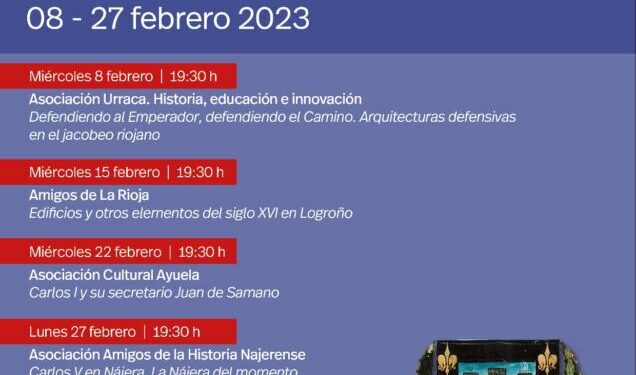 Los viajes de Carlos V a tierras riojanas y las visitas a Nájera, conferencia de Javier Cineros en Logroño – Radio Haro – Cadena Ser.