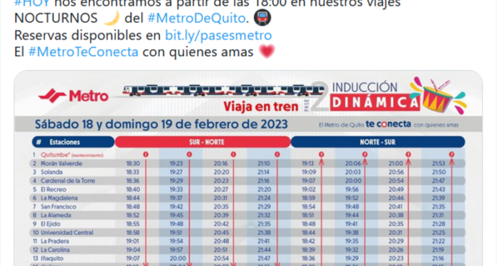 Los viajes nocturnos en Metro continúan este 18 y 19 de febrero de 2023