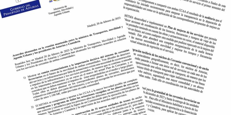 Mitma nombrará un comisionado para los trenes de Asturias y Cantabria