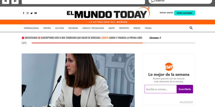 Web de El Mundo Today