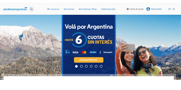 Buenos precios y 6 cuotas sin interés para volar con Aerolíneas Argentinas