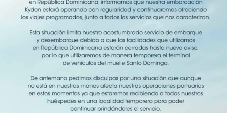 Ferries del Caribe mantiene itinerario de viajes a RD - Noticias de turismo