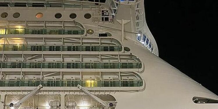 Imágenes del crucero Mariner of the Seas, durante su reparación en Navantia-Cádiz