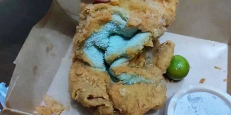 Pidió pollo por delivery y le llegó una toalla frita