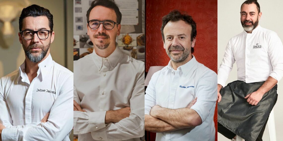 De izda. a dcha., los chefs Dani Dacosta, Paco Morales y Nacho Manzano.