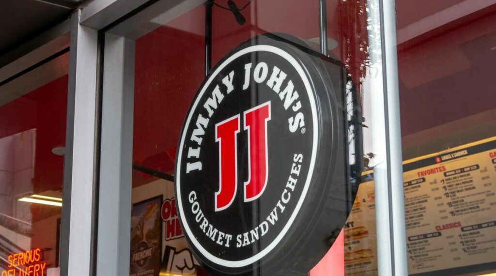 Close up of Jimmy Johns signage.