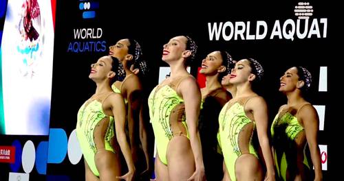 El grupo de ondinas integrado por Regina Alferez, María Fernanda Arellano, Daniela Estrada, Itzamary González, Glenda Inzunza, Luisa Rodríguez, Jessica Sobrino y Pamela Toscano se impuso a las representantes de Italia y Francia.