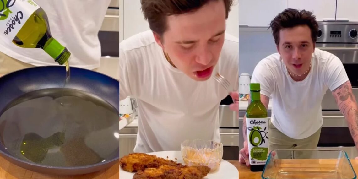 El hijo de David Beckham recibió duras críticas por el aceite que utilizó para cocinar pollo frito