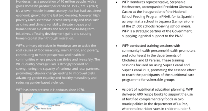 WFP Honduras Country Brief, May 2023 - Honduras