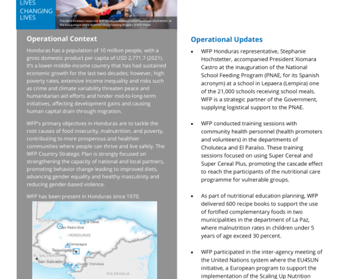 WFP Honduras Country Brief, May 2023 - Honduras
