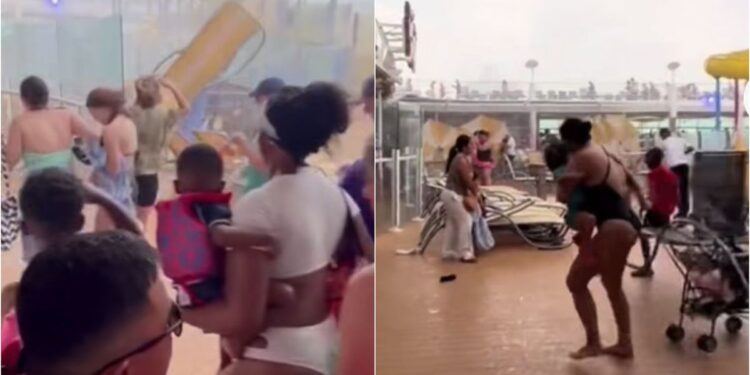 Minutos de terror en crucero por mal tiempo: el viento y la lluvia arrasaron con todo