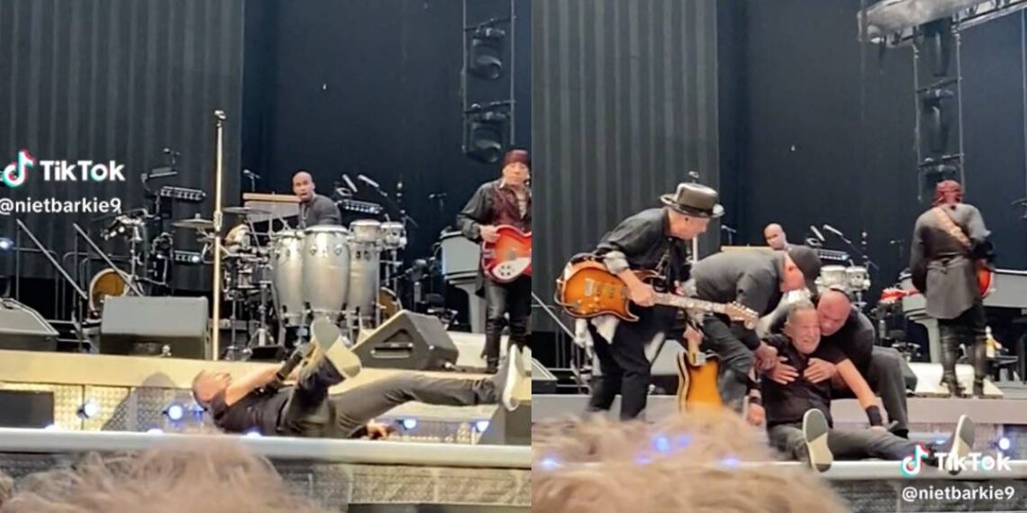 La Nación / ¡Un gran susto! Bruce Springsteen sufrió aparatosa caída en pleno show