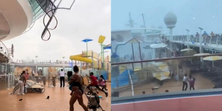 Momentos de pánico a bordo: crucero Royal Caribbean azotado por una tormenta inesperada