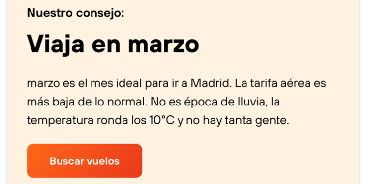 la herramienta Mejor momento para viajar