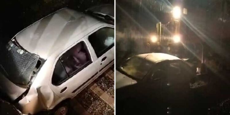 Noticias Irapuato: Tres arrastra auto varios metros en crucero El Chico