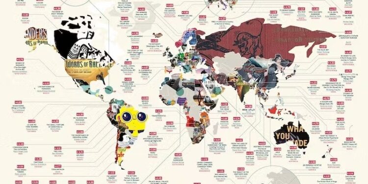 El mapa con los libros de los autores locales mejor valorados del mundo
