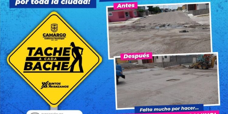 Repara Gobierno Municipal crucero de Aquiles Serdán y Quinta con concreto