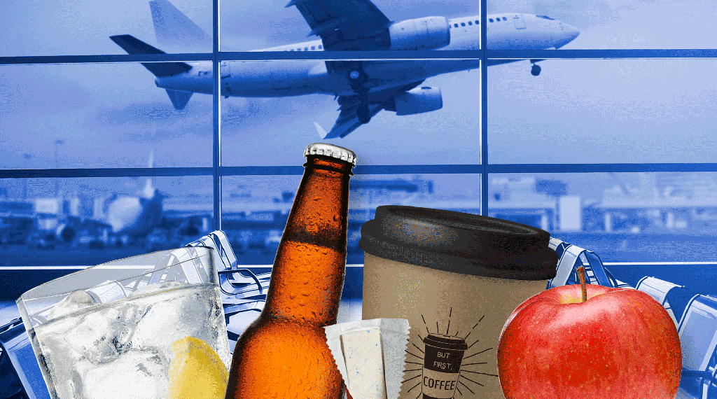 Grabbing a snack before settling down at your gate is a common way to prepare for a flight, but these foods and drinks are best to be avoided.