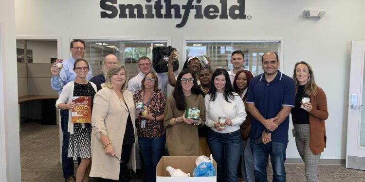 Smithfield employees donate more than 25,000 pounds of food
