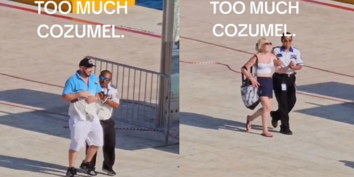 ¡Se acabó la fiesta! Turistas se emborrachan en Cozumel y son escoltados a su crucero: VIDEO