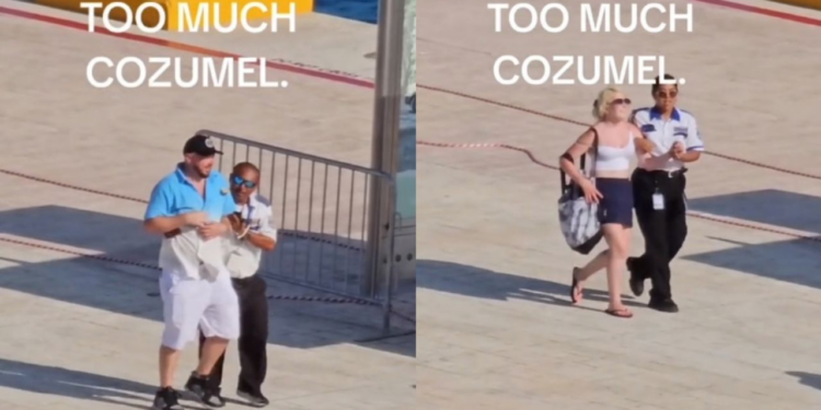 ¡Se acabó la fiesta! Turistas se emborrachan en Cozumel y son escoltados a su crucero: VIDEO