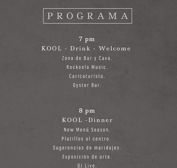 El Restaurante Kool, celebrará su aniversario con una experiencia Gastronómica Ünica