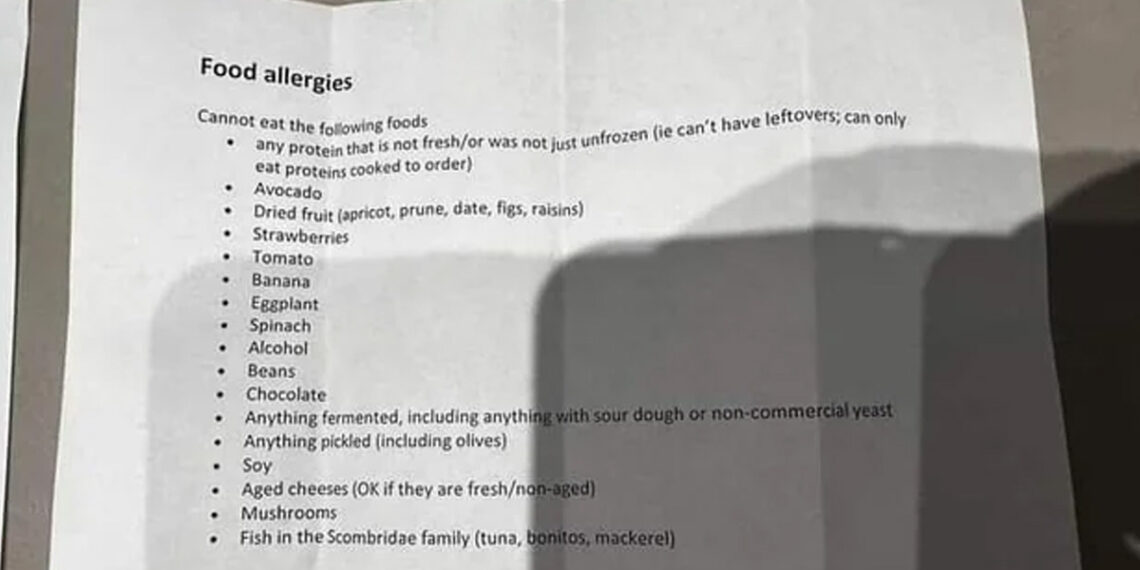 Here's How Customer Confused Restaurant With Long "Food Allergy List"