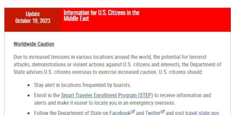 EE.UU. emite una alerta de viajes global por “el aumento de las tensiones en el mundo y el potencial de ataques terroristas”