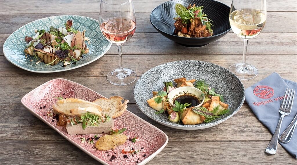Food served at Kunjani Wines in Stellenbosch, Western Cape. Kunjani Wines has been voted as one of the Top 100 restaurants in South Africa according to Dineplan users.