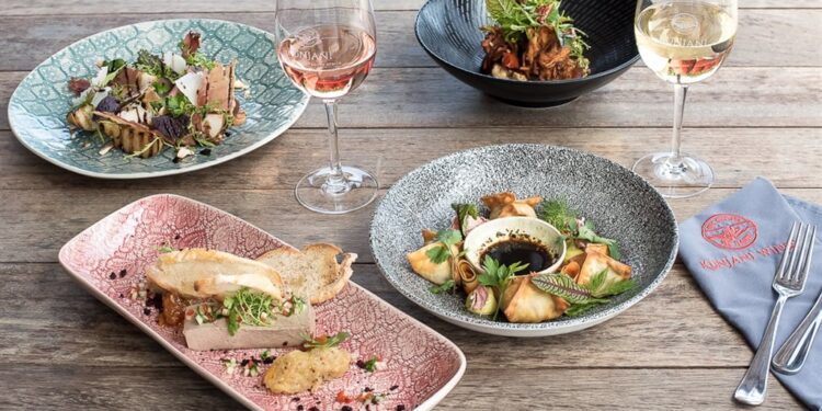 Food served at Kunjani Wines in Stellenbosch, Western Cape. Kunjani Wines has been voted as one of the Top 100 restaurants in South Africa according to Dineplan users.