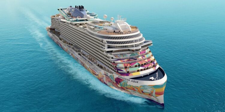 Nuevo crucero Norwegian Aqua zarpará en 2025 de Florida al Caribe con un artístico diseño