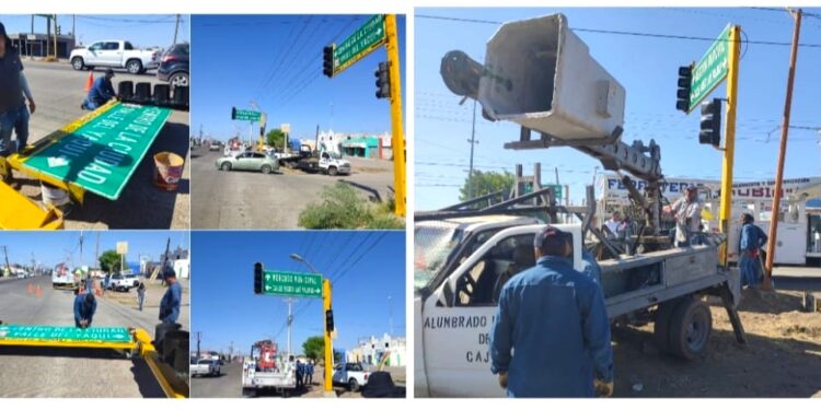 REINSTALAN SEMÁFOROS EN CRUCERO DE LA 5 DE FEBRERO Y LAS PALMAS