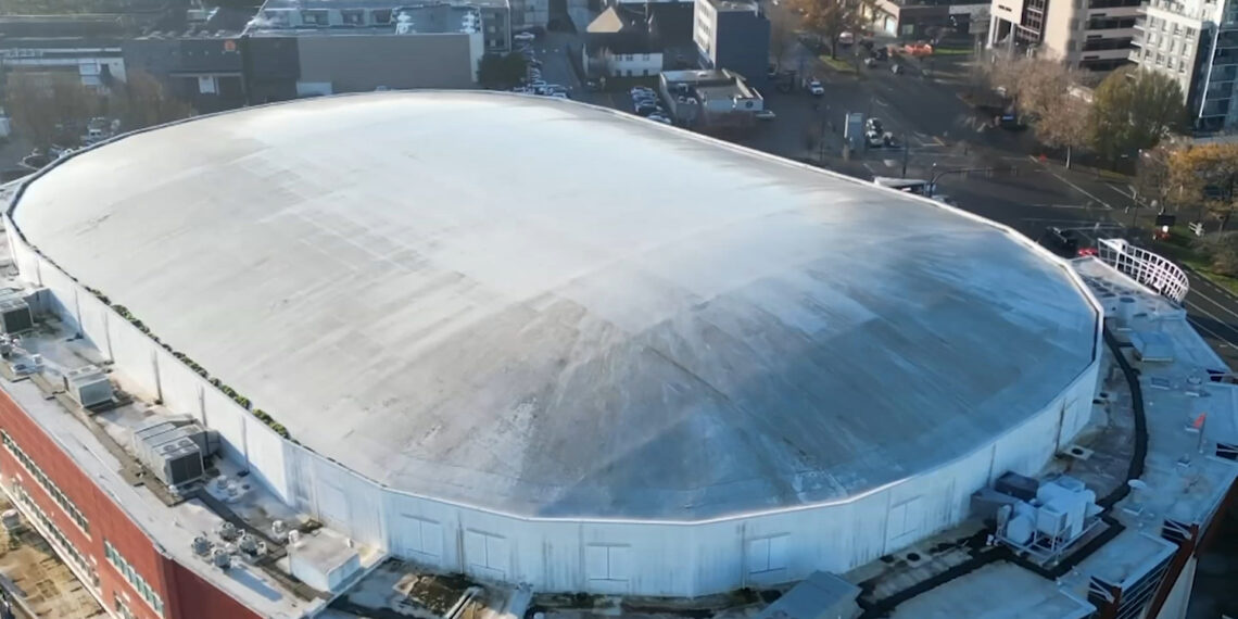 Save-On-Foods Memorial Centre roof in need of cleaning