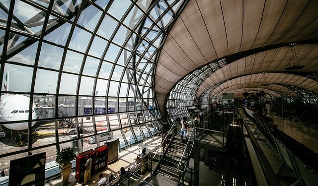 avión, aeropuerto, viaje, asistencia