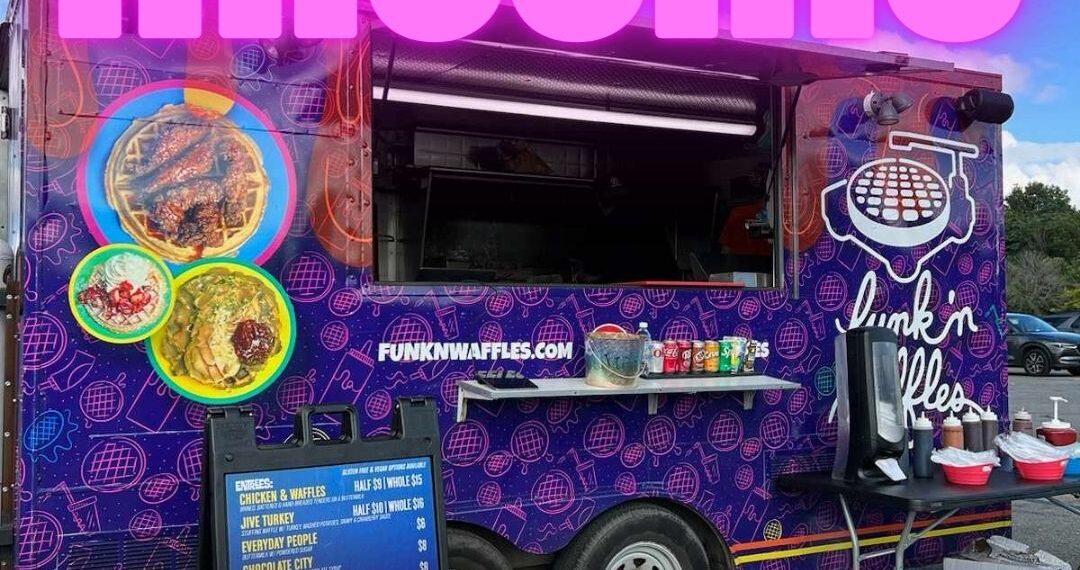 A bright purple food truck with thieves ‘joyriding’ down the highway