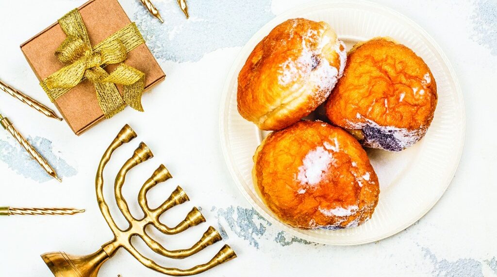 Celebrate Hanukkah with traditional fried foods for both dinner and dessert
