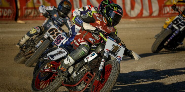 2023 American Flat Track (AFT) Mission SuperTwins Champion Jared Mees. Photo by Scott Hunter, courtesy AFT.