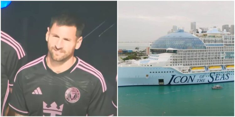 Lionel Messi bautiza al Icon of the Seas, el crucero más grande del mundo, como parte de la alianza del Inter Miami y Royal Caribbean