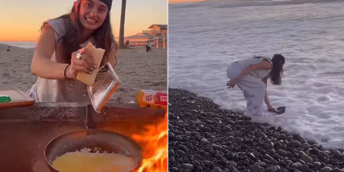 Woman Cooks Pasta Right On The Beach, Method Leaves Internet In Disbelief