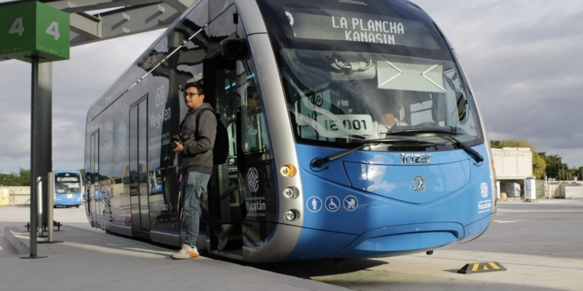 IE-TRAM ruta Kanasín inicia operaciones con viajes gratis durante una semana: VIDEO