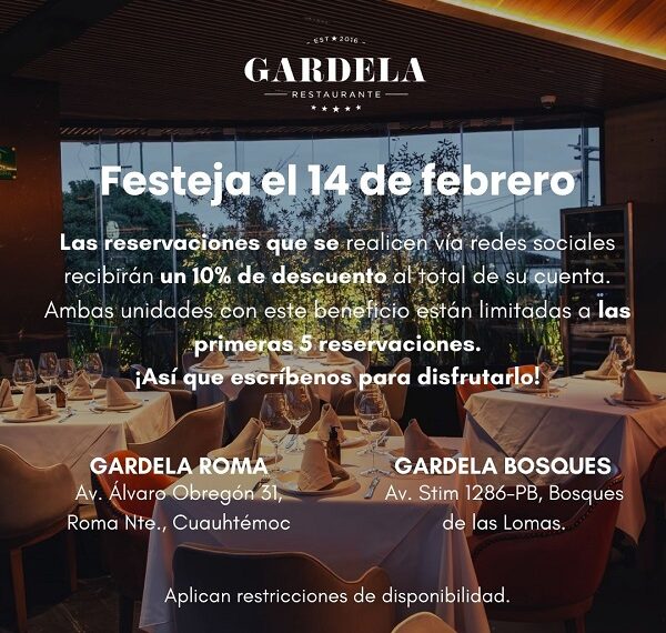 Un día del amor y la amistad inolvidable, solo en Restaurantes Gardela