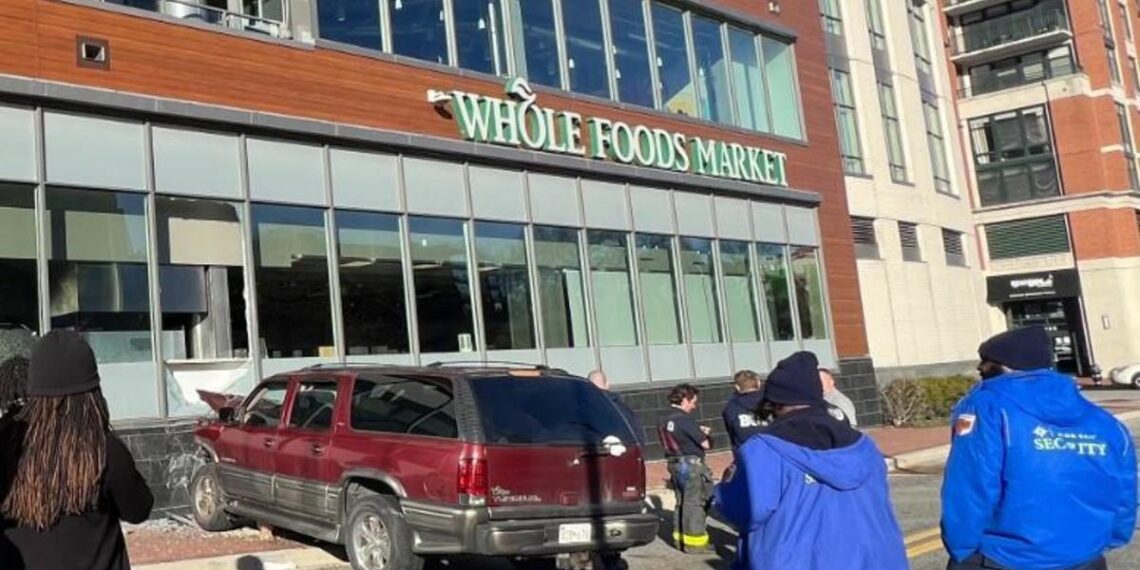 Vehicle crashes into Whole Foods Market in Baltimore's Harbor East
