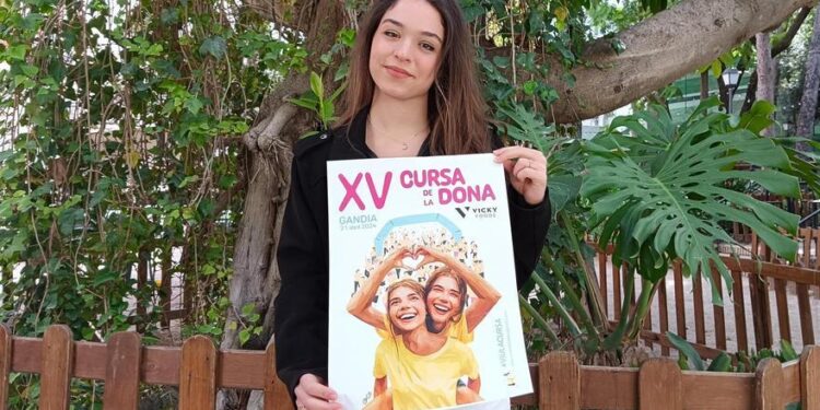 El cartel de la Cursa de la Dona Vicky Foods de Gandia pone en valor la juventud y la amistad
