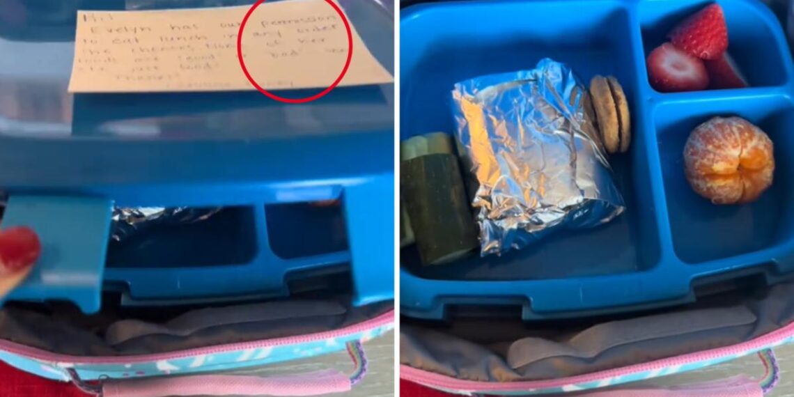 Mum leaves brilliant note in daughter’s lunchbox after she wasn’t allowed to eat ‘bad’ food first