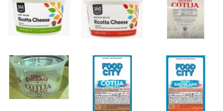 Listeria risk for Queso fresco, sour cream and yogurt