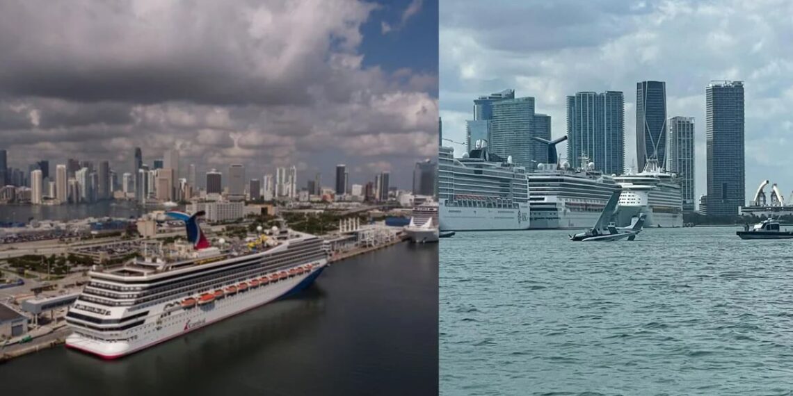 Un hidroavión se estrelló cerca de la terminal de cruceros de Miami: siete pasajeros fueron rescatados ilesos