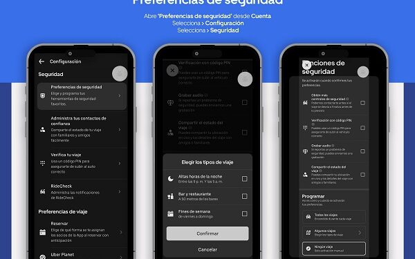 A donde vayas en vacaciones, aprovecha lo nuevo en seguridad en la app de Uber: automatización de las funciones de seguridad.